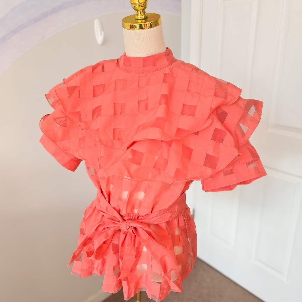 CQ By CQ | Medium | Unique Ruffle High Neck Blouse